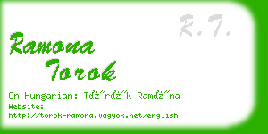 ramona torok business card